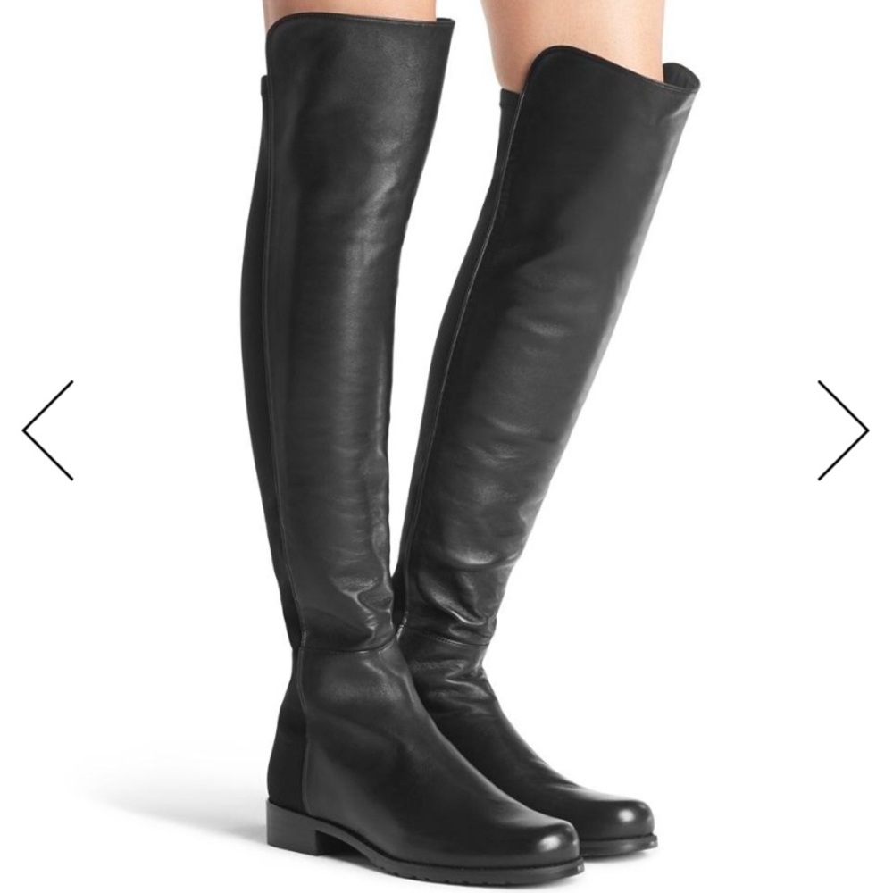 Stuart Weitzman 5050 Black leather boots.